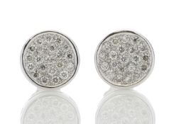 9ct White Gold Diamond Cluster Earring 0.21 Carats - Valued by GIE £2,295.00 - 9ct White Gold