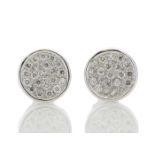 9ct White Gold Diamond Cluster Earring 0.21 Carats - Valued by GIE £2,295.00 - 9ct White Gold