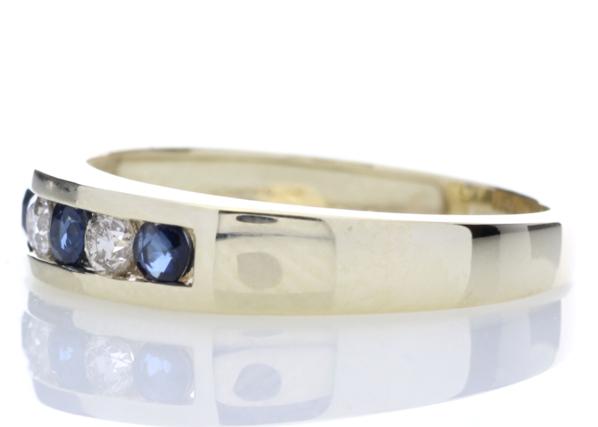 9ct Yellow Gold Channel Set Semi Eternity Diamond Ring 0.25 (Sapphire) Carats - Valued by GIE £2, - Image 3 of 5