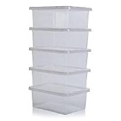 RRP £31.98 Plastic Storage Boxes Crystal Clear 17L Box & Lid Home