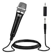 RRP £9.72 Moukey Dynamic Wired Karaoke Microphone Metal Handheld