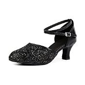 RRP £25.30 OCHENTA Womens Sequined Leather Pointed Toe Kitten