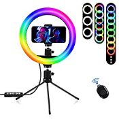 RRP £15.98 Oldshark RGB Ring Light 10 Inch LED Ringlight with