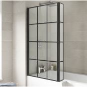 RRP £110.00 Square Shower Bath Screen With Fixed Return