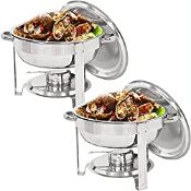 RRP £45.98 Stainless Steel Round Chafing Dish Buffet Dish Party