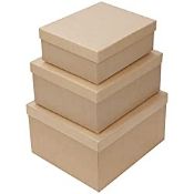 RRP £4.44 Belle Vous Paper Mache Boxes with Lids (Set of 3) - Small