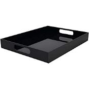 RRP £17.54 Belle Vous Black Acrylic Plastic Serving Tray with Handles