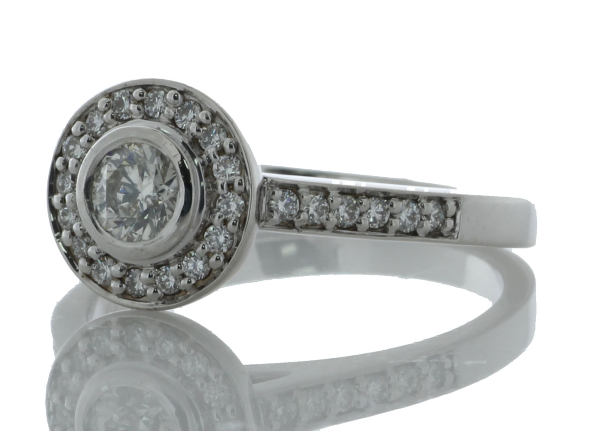 18ct White Gold Single Stone With Halo Setting Ring (0.26) 0.54 Carats - Valued by GIE £4,102.00 - - Image 2 of 6