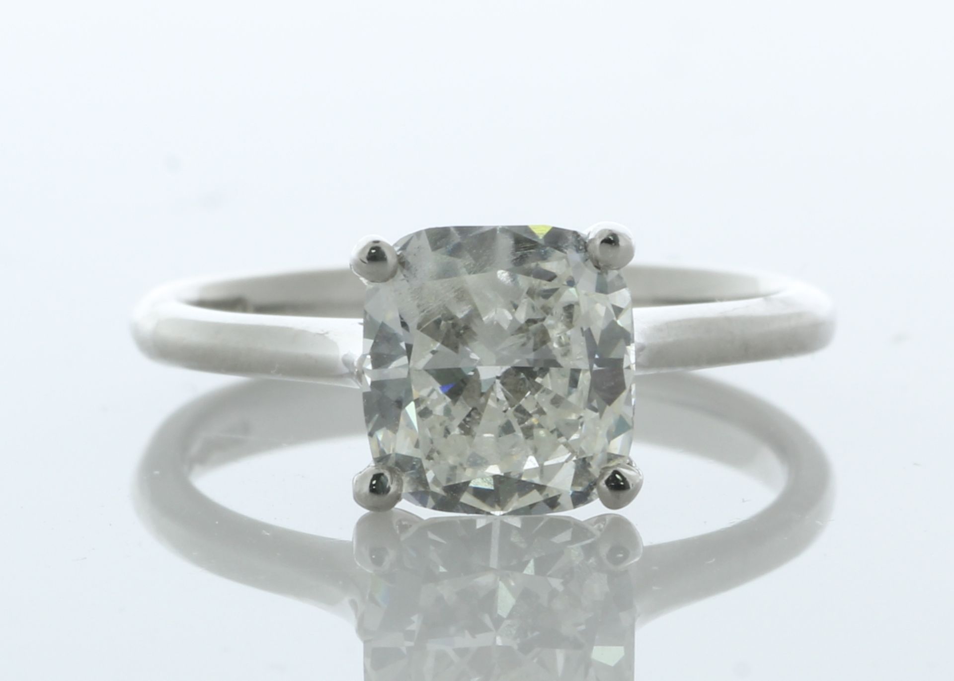 Platinum Single Stone Cushion Cut Diamond Ring 2.02 Carats - Valued by GIE £106,900.00 - Platinum
