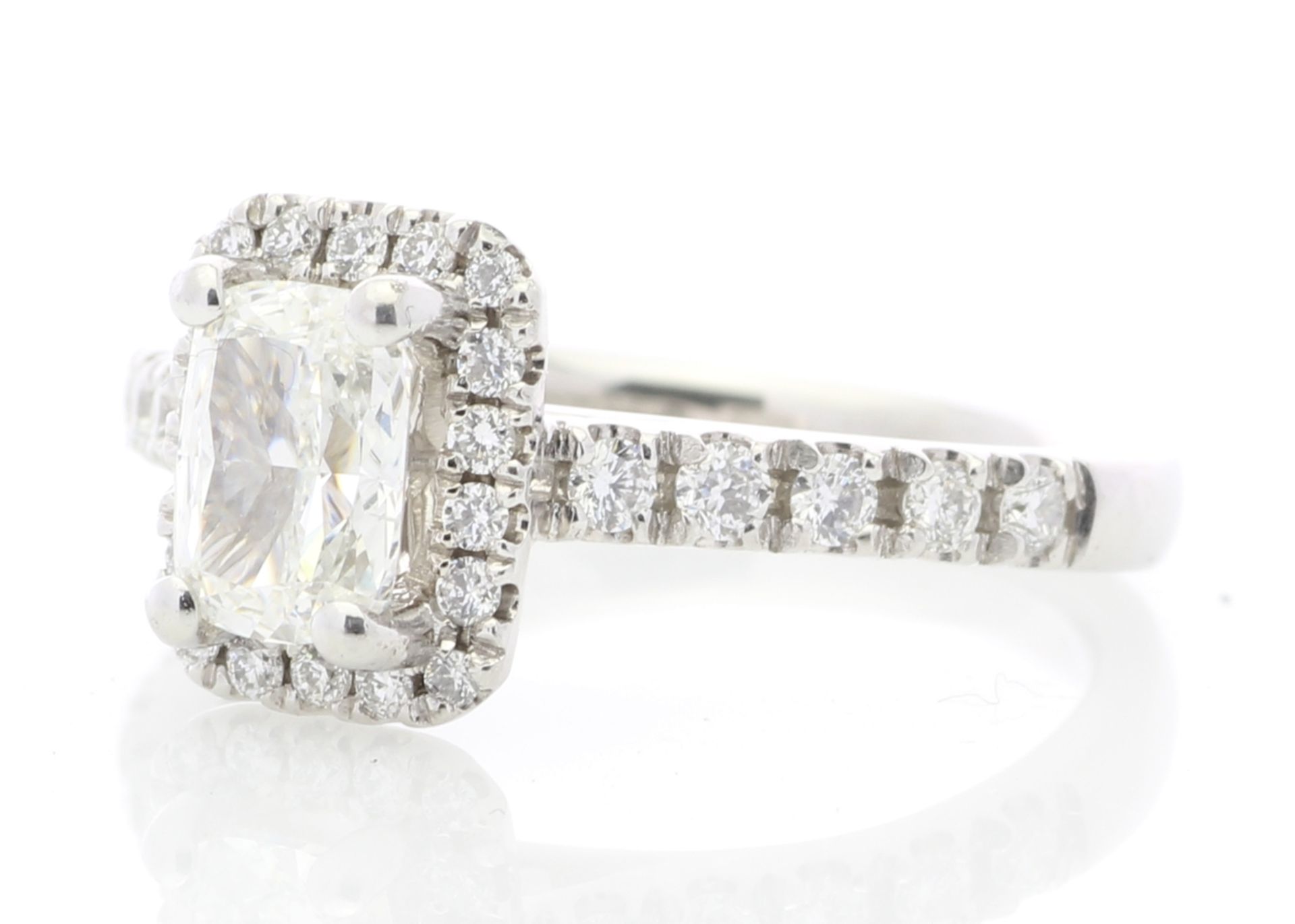 Platinum Single Stone With Halo Setting Ring (0.70) 1.02 Carats - Valued by AGI £17,500.00 - A - Image 2 of 4