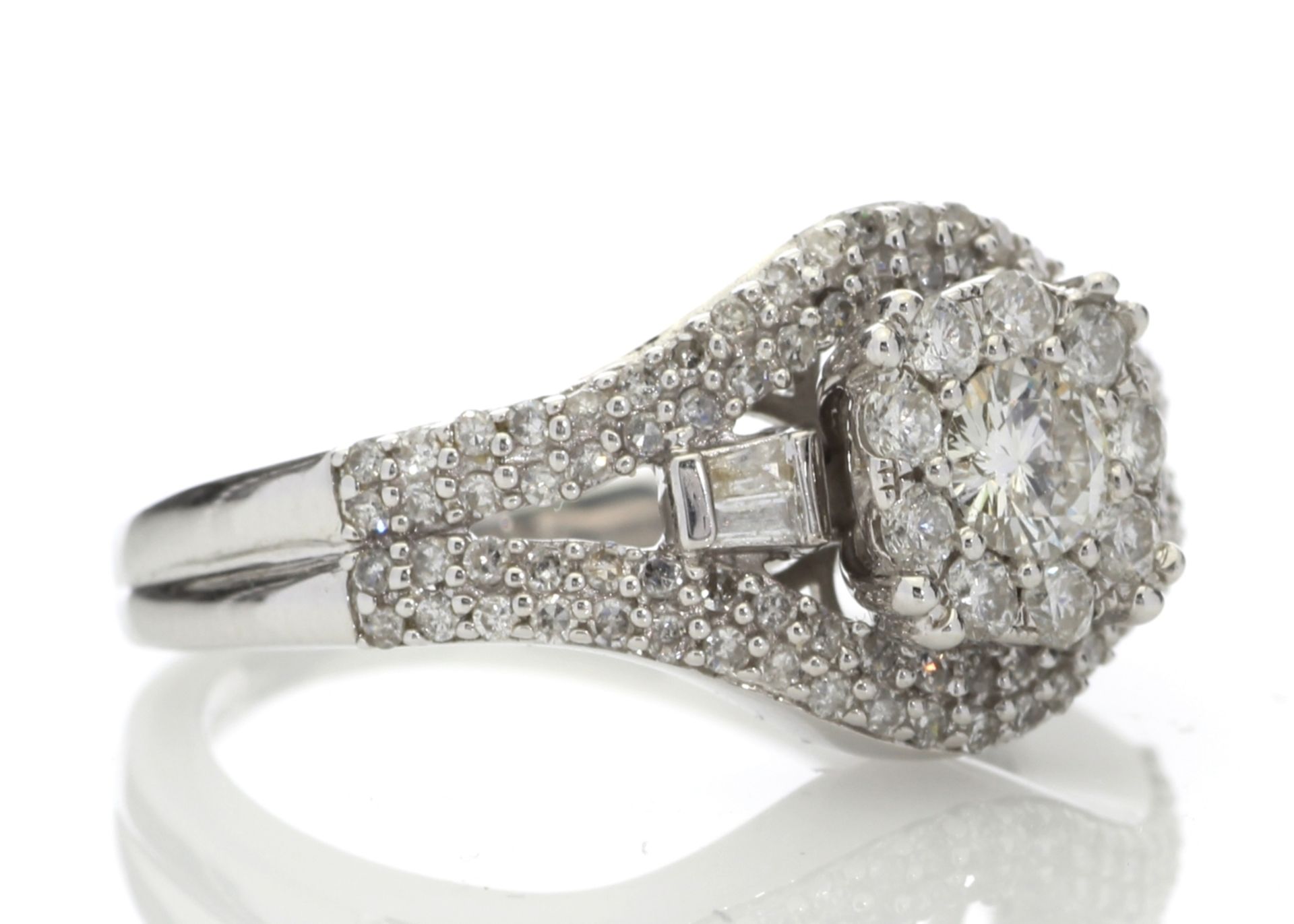 9ct White Gold Round Cluster Claw Set Diamond Ring 1.00 Carats - Valued by AGI £4,180.00 - This - Image 4 of 4