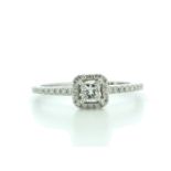 18ct White Gold Halo Set Diamond Ring 0.33 Carats - Valued by IDI £3,800.00 - A sparkling natural