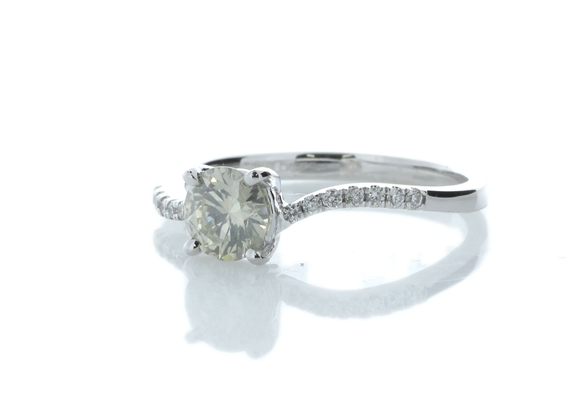 18ct White Gold Single Stone Claw Set With Stone Set Shoulders Diamond Ring (0.60) 0.74 Carats - - Image 2 of 4