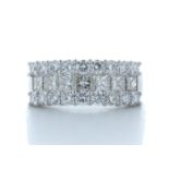 18ct White Gold Claw Set Semi Eternity Diamond Ring 2.43 Carats - Valued by AGI £16,850.00 - Seven