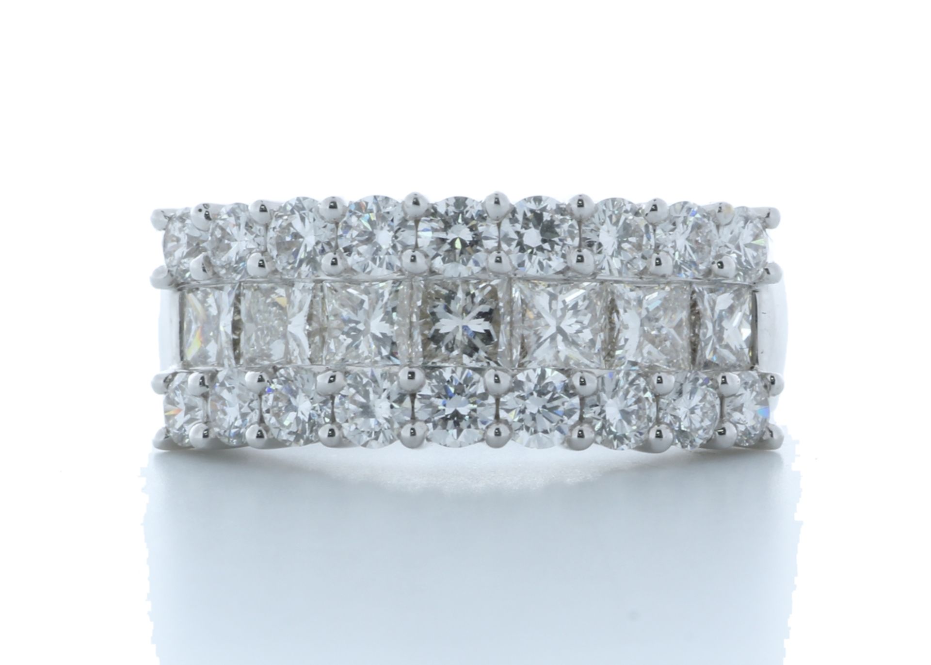 18ct White Gold Claw Set Semi Eternity Diamond Ring 2.43 Carats - Valued by AGI £16,850.00 - Seven
