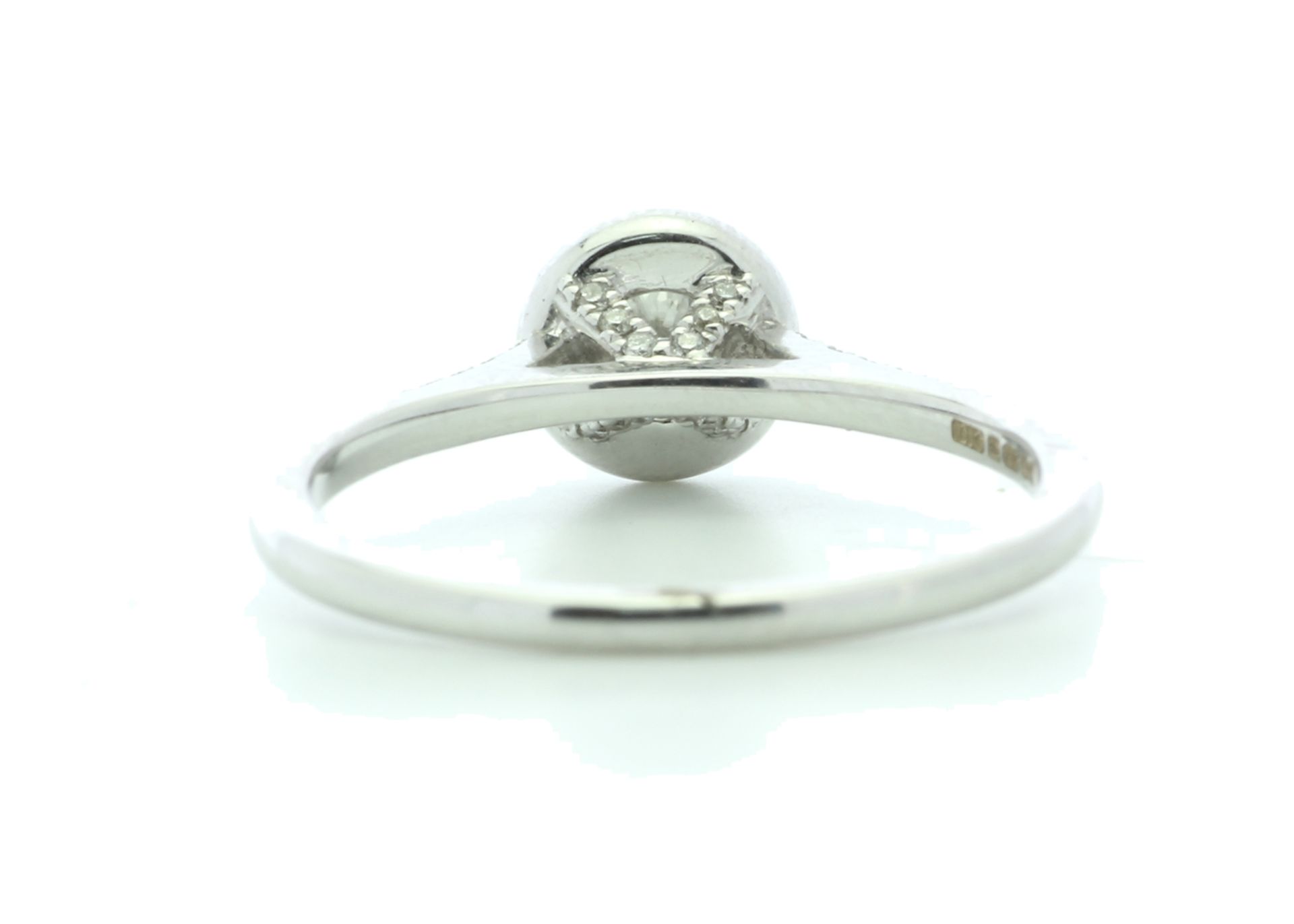 18ct White Gold Halo Set Diamond Ring 0.38 Carats - Valued by IDI £3,750.00 - A sparkling natural - Image 3 of 5
