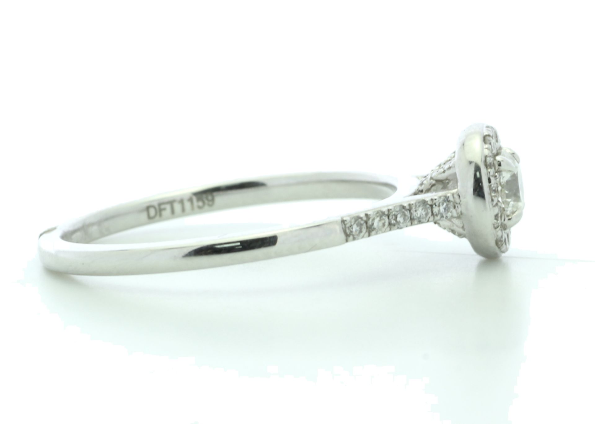 18ct White Gold Halo Set Diamond Ring 0.38 Carats - Valued by IDI £3,750.00 - A sparkling natural - Image 4 of 5