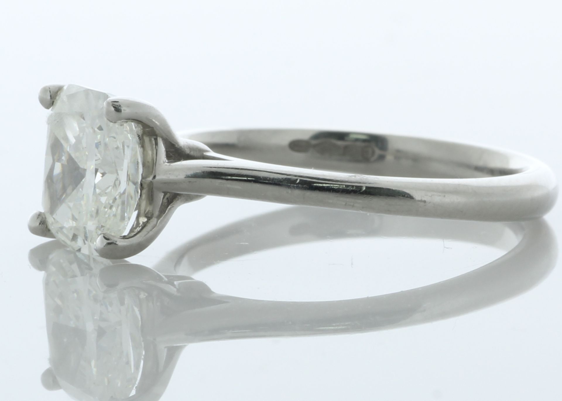 Platinum Single Stone Cushion Cut Diamond Ring 2.02 Carats - Valued by GIE £106,900.00 - Platinum - Image 2 of 4