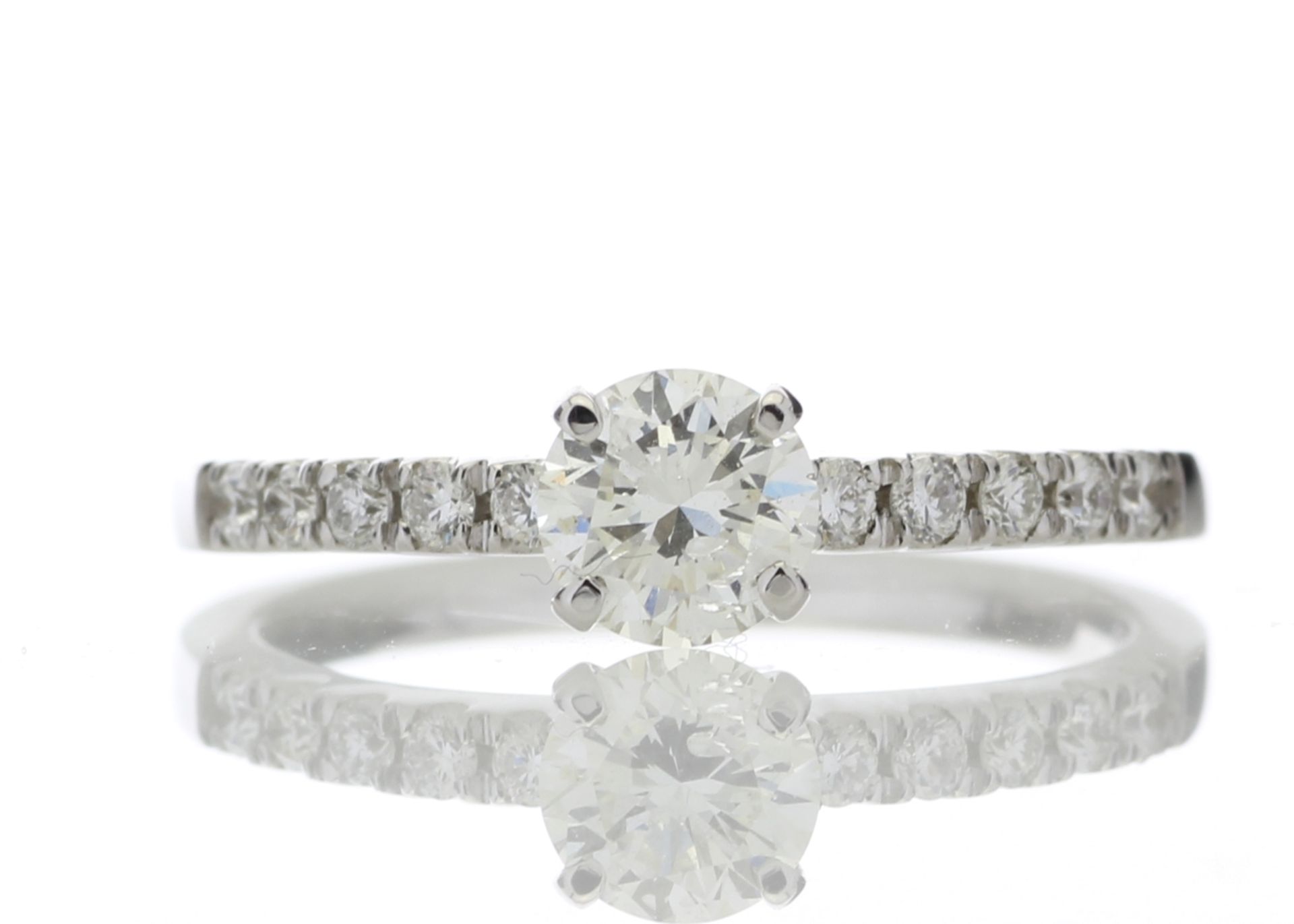18ct Single Stone Claw Set With Stone Set Shoulders Diamond Ring (0.52) 0.69 Carats - Valued by