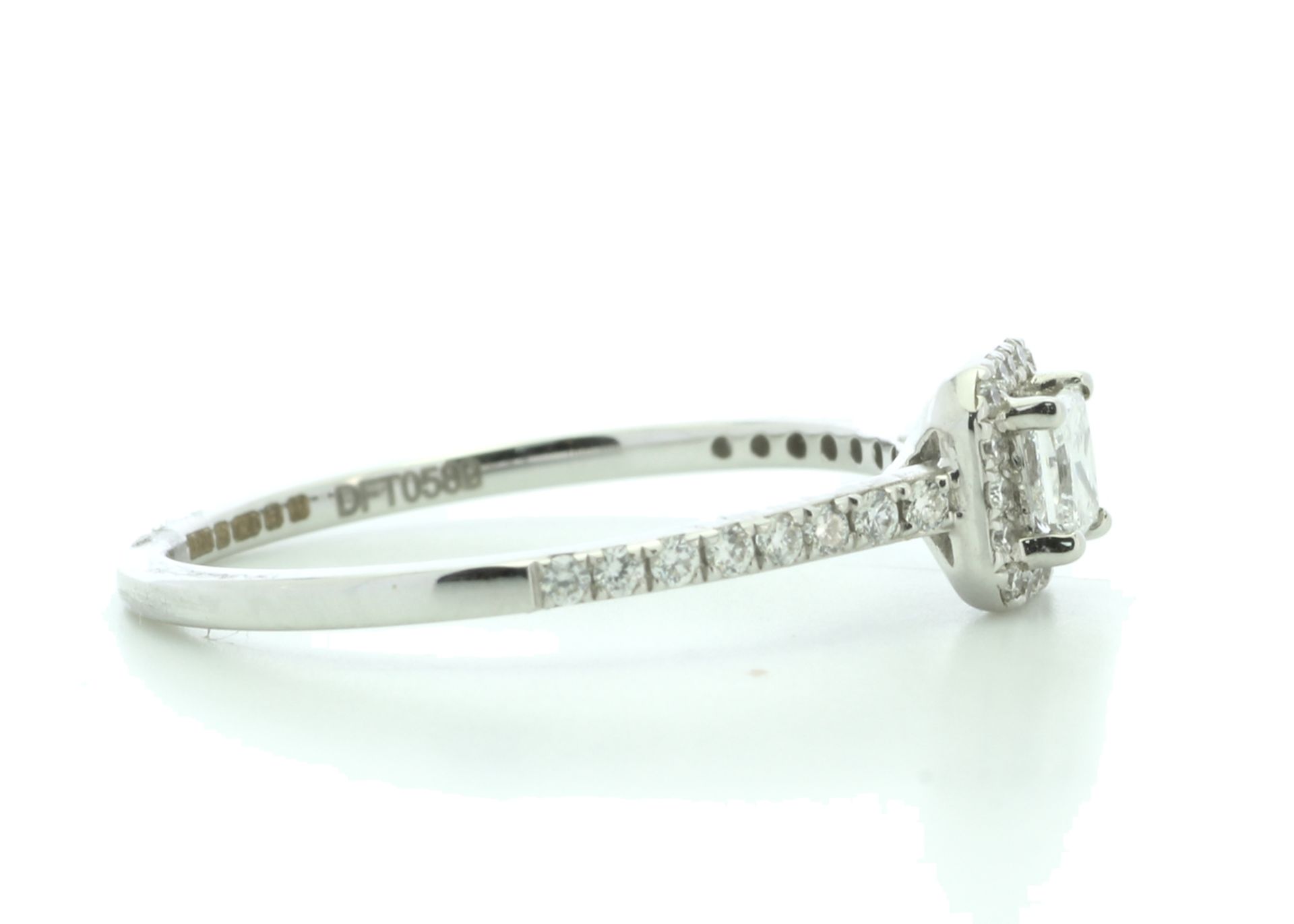 18ct White Gold Halo Set Diamond Ring 0.33 Carats - Valued by IDI £3,800.00 - A sparkling natural - Image 4 of 5