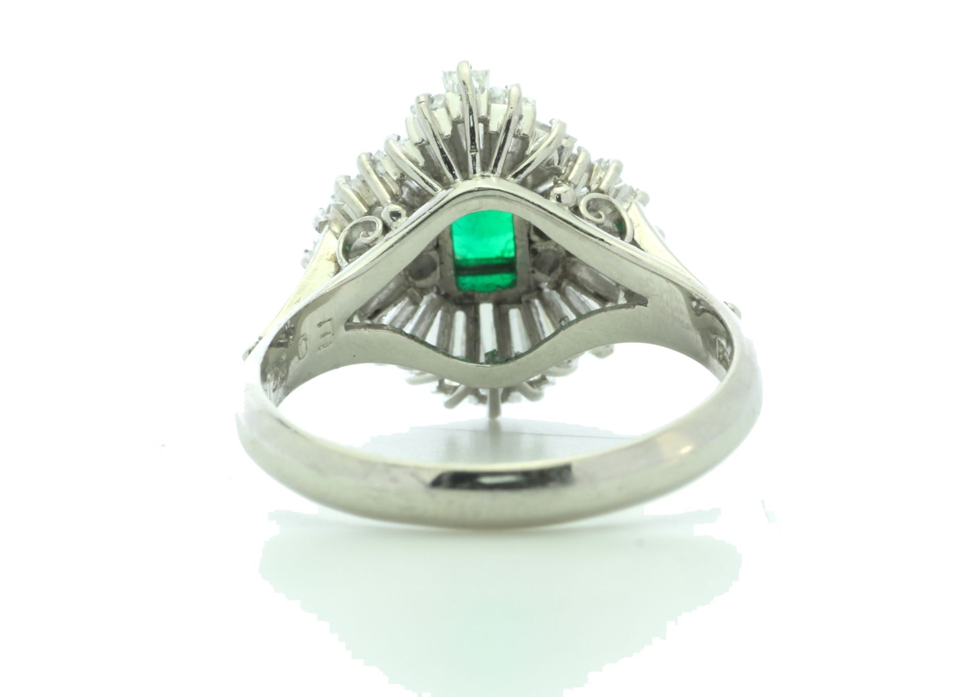 Platinum Cluster Diamond And Emerald Ring (E 0.37) 1.00 Carats - Valued by IDI £9,000.00 - - Image 3 of 5