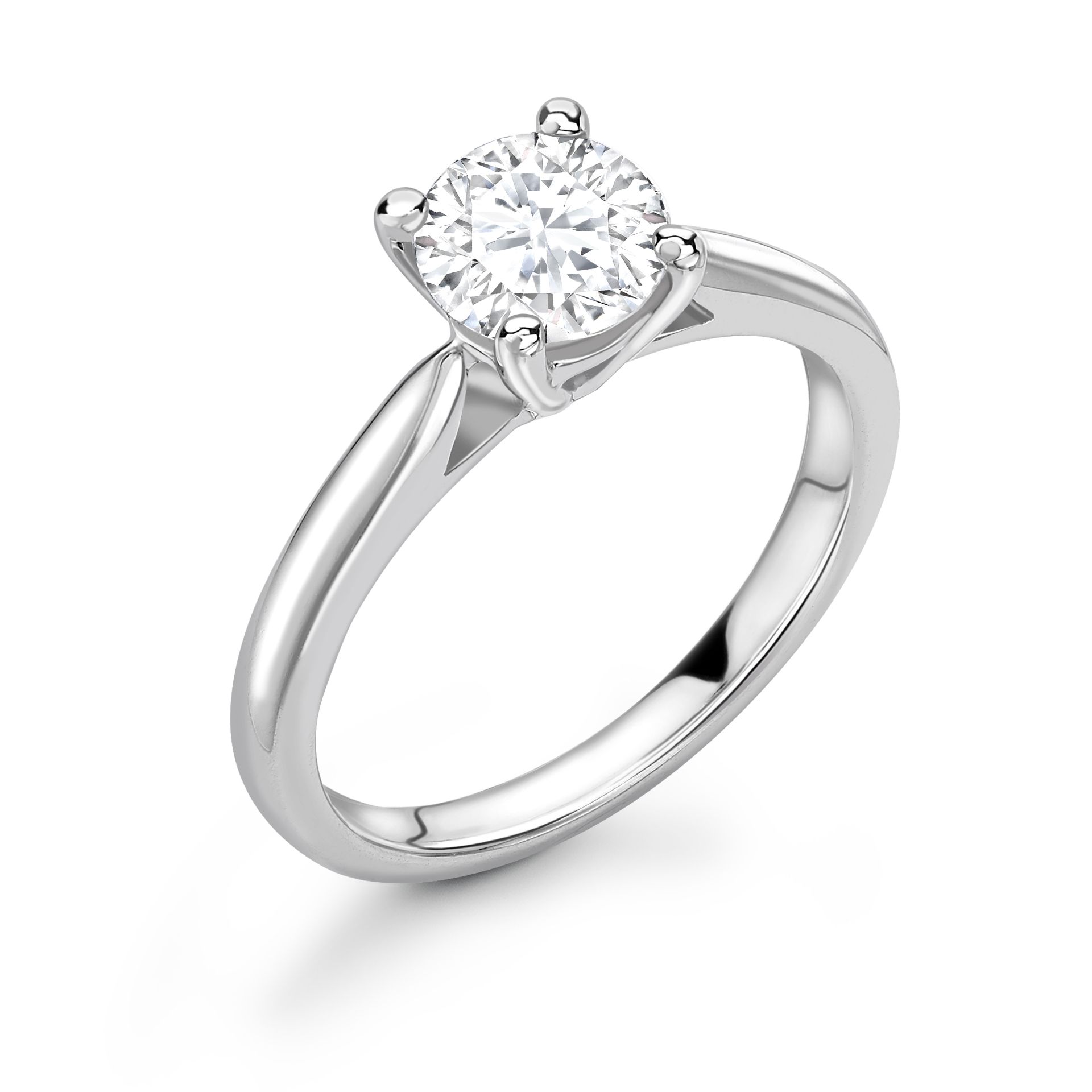 18ct White Gold Single Stone Claw Set Diamond Ring 0.50 Carats - Valued by AGI £5,349.00 - A