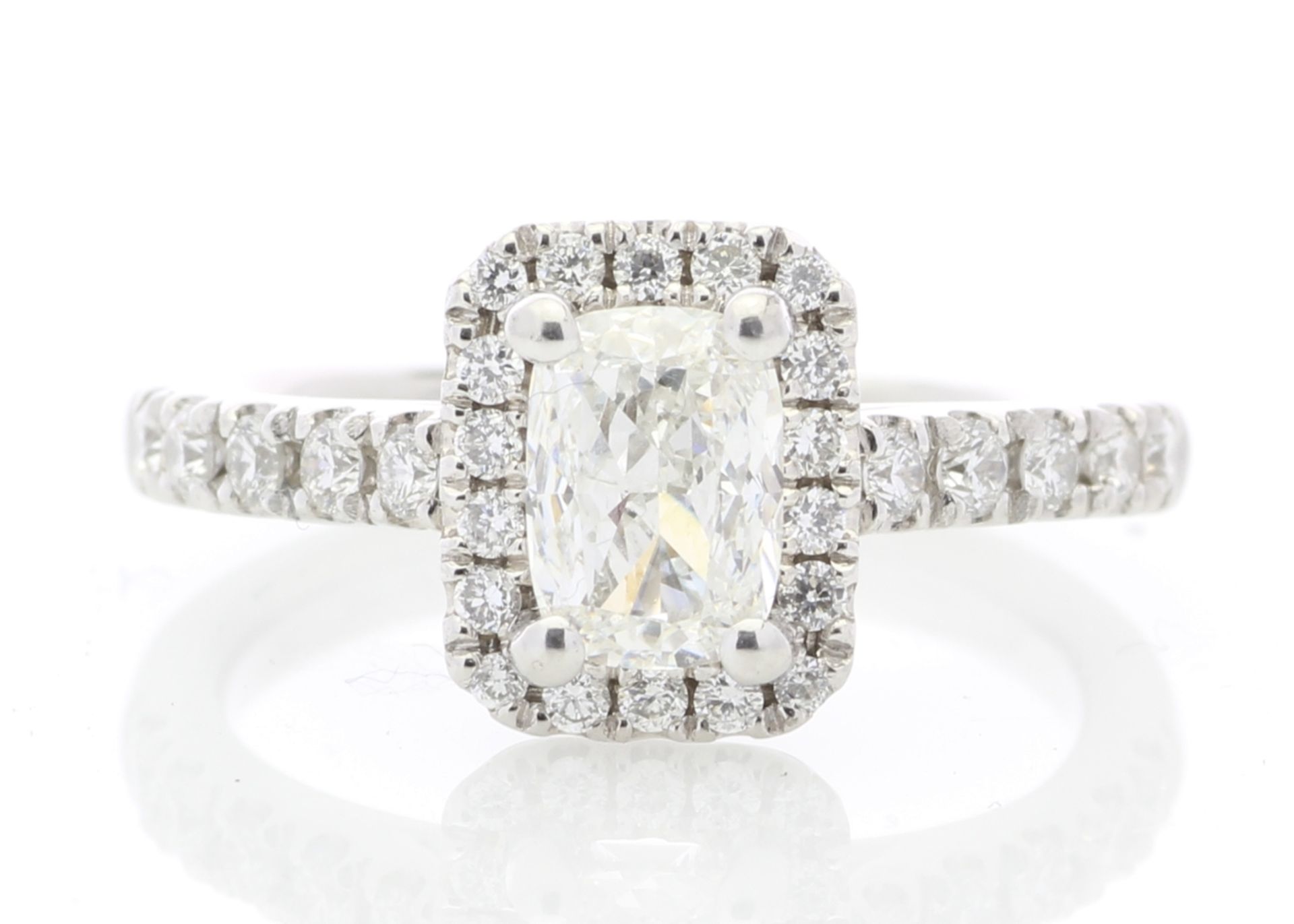 Platinum Single Stone With Halo Setting Ring (0.70) 1.02 Carats - Valued by AGI £17,500.00 - A