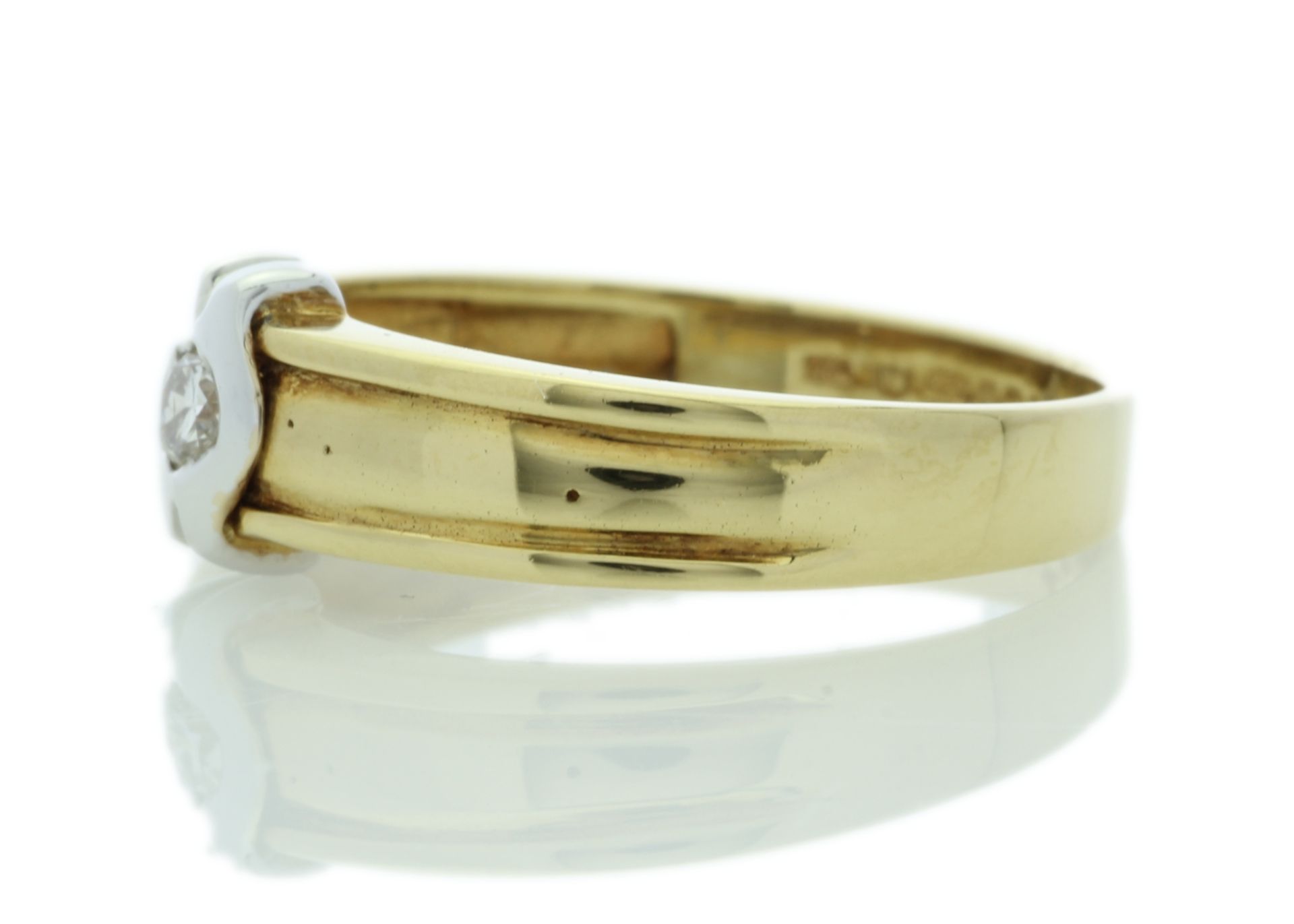 18ct Yellow Gold Single Stone Fancy Rub Over Set Diamond Ring 0.21 Carats - Valued by GIE £9,500. - Image 2 of 5