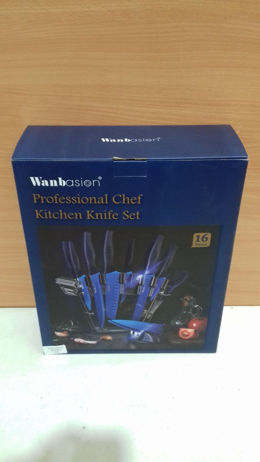 RRP £20.99 Wanbasion 16 Pieces Orange Kitchen Knife Set Dishwasher Safe - Image 2 of 2