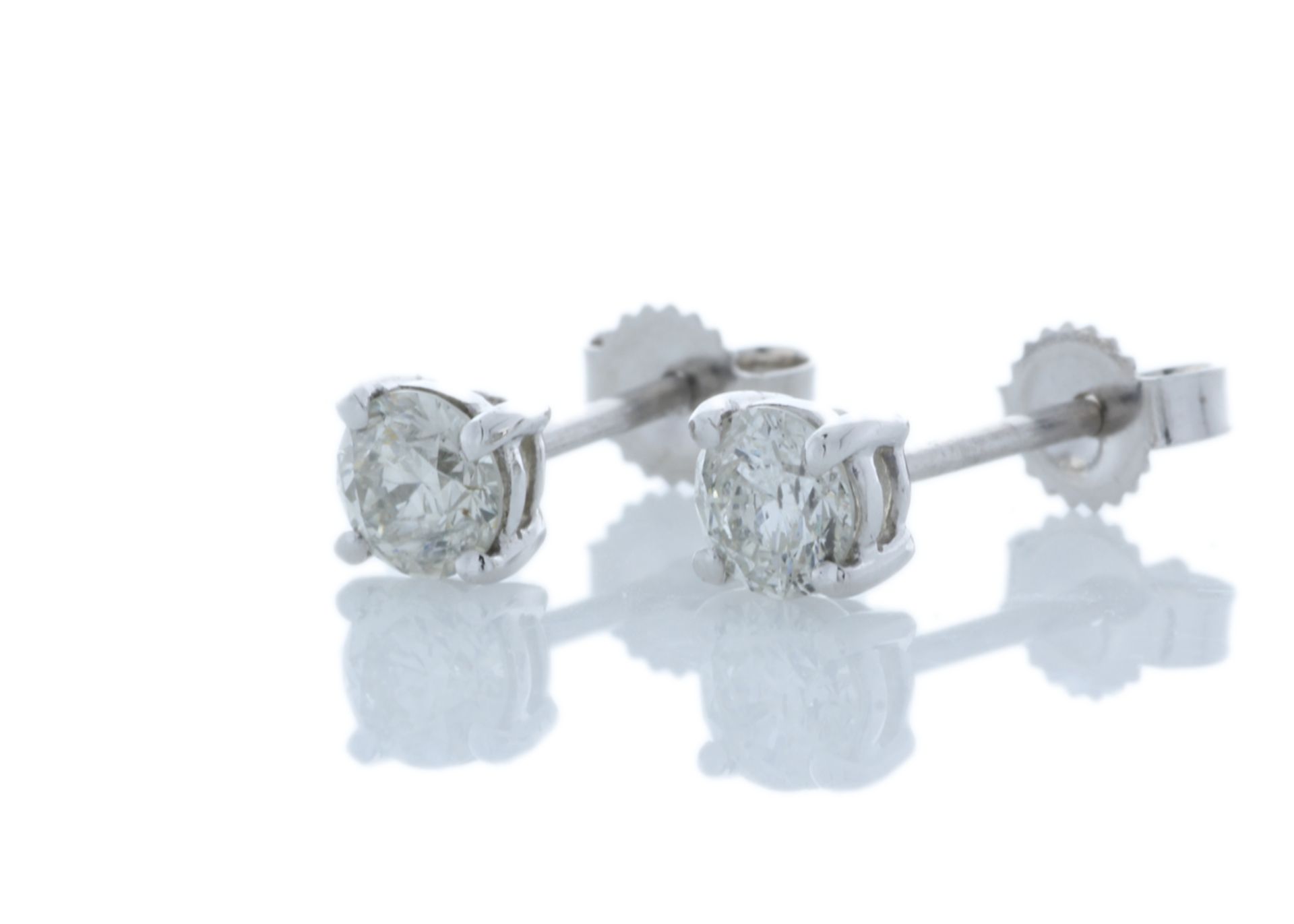 9ct White Gold Single Stone Prong Set Diamond Earring 0.64 Carats - Valued by GIE £2,950.00 - A - Image 2 of 3