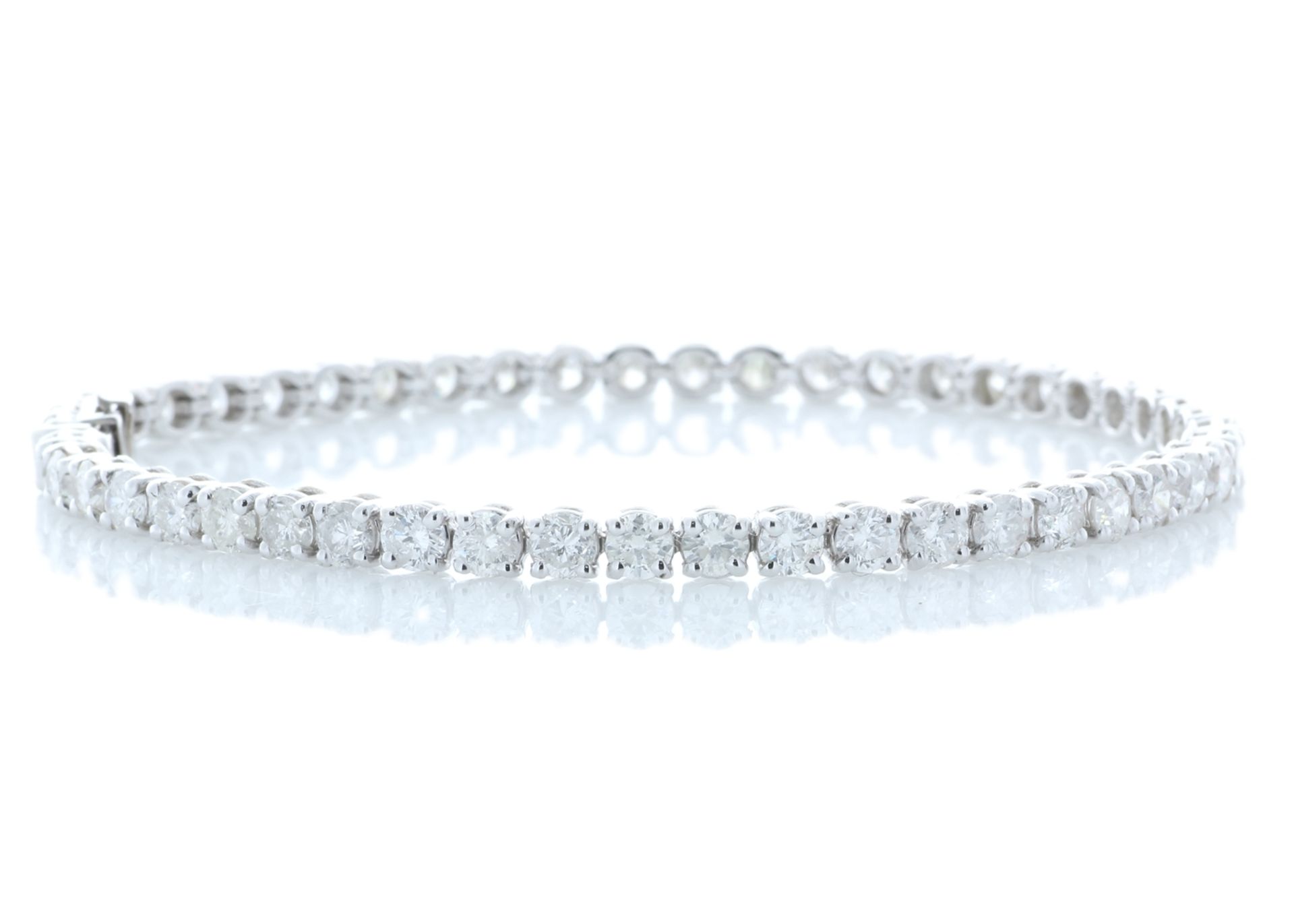 18ct White Gold Tennis Diamond Bracelet 7.67 Carats - Valued by GIE £39,995.00 - 18ct White Gold