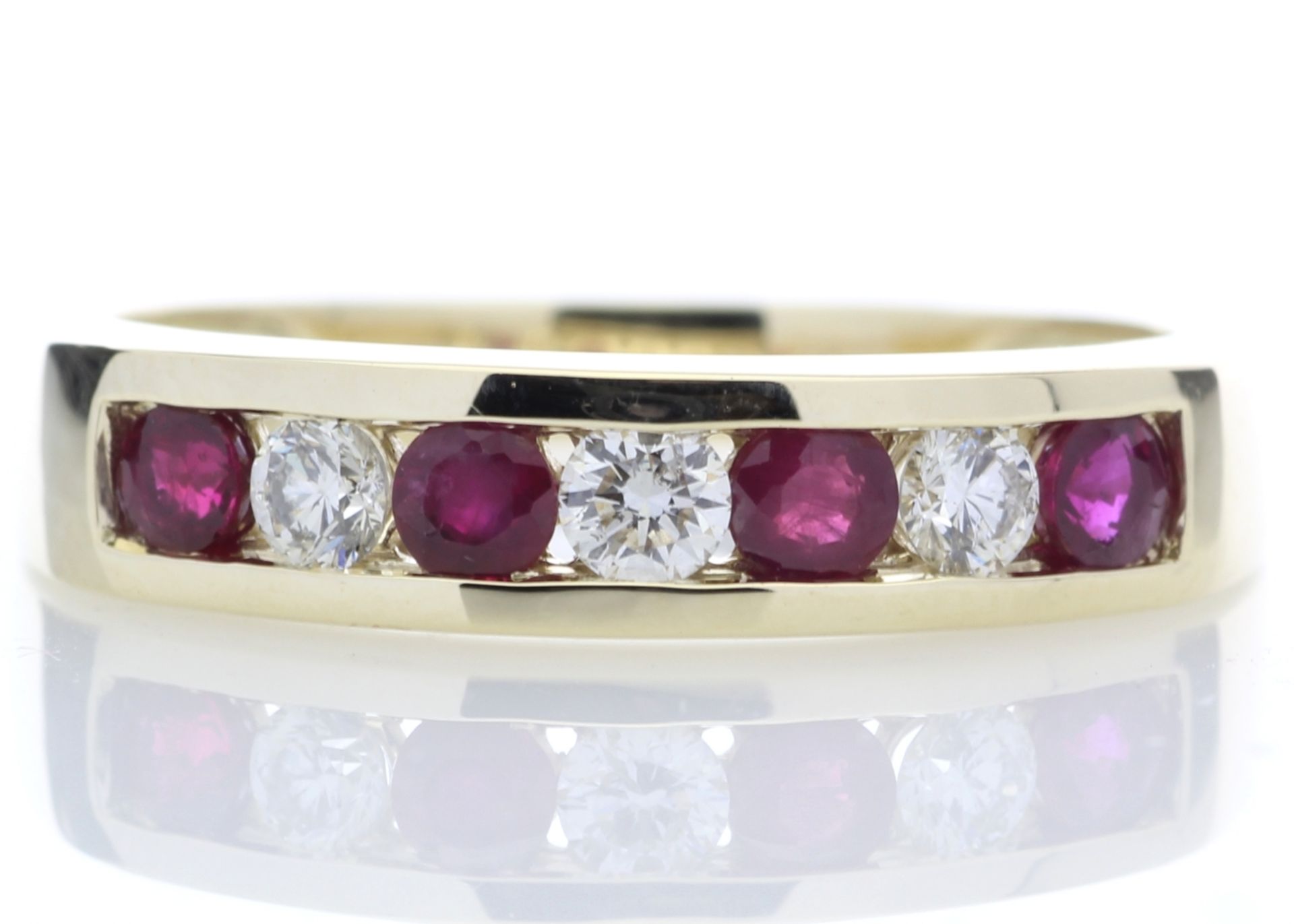 9ct Yellow Gold Channel Set Semi Eternity Diamond Ring 0.25 Carats - Valued by AGI £1,240.00 -