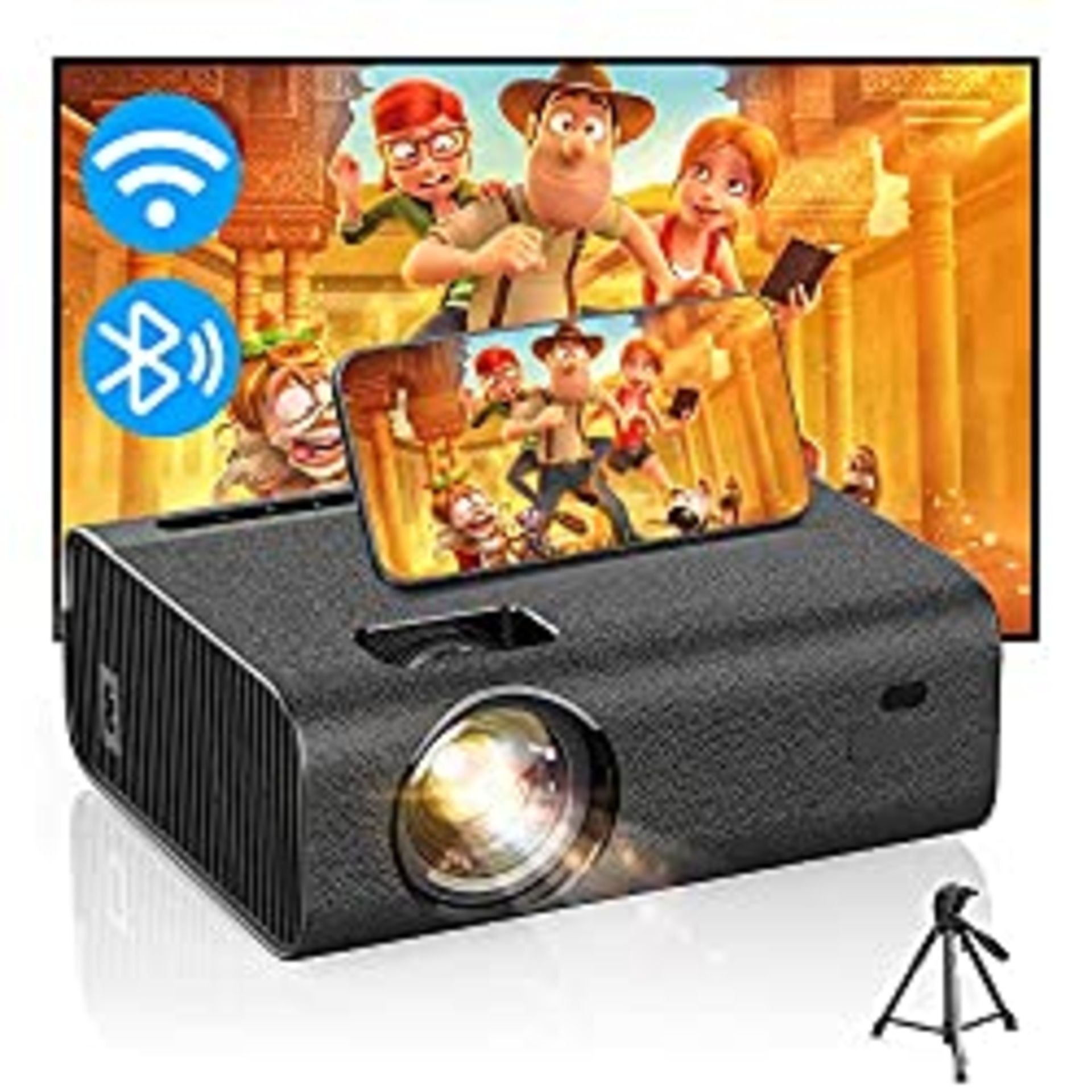 RRP £122.90 Bluetooth Projector WiFi and Screen included