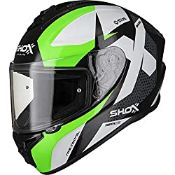 RRP £49.99 Shox Sniper Evo Sharpe Motorcycle Helmet XL Green