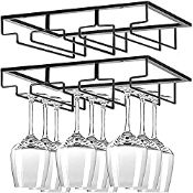 RRP £19.99 2 Pack Wine Glass Holder Under Cabinet