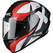 RRP £49.99 Shox Sniper Evo Sharpe Motorcycle Helmet XXL Red