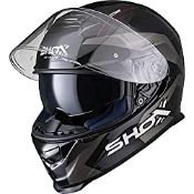 RRP £74.39 Shox Assault Evo Sector Motorcycle Helmet XL Grey