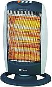 RRP £25.98 PORTABLE HALOGEN ELECTRIC HEATER 1200W FOR HOME OFFICE 3 BAR UK SELLER