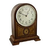 RRP £120.00 Wooden Arched Inlaid Case Quartz Mantel Clock With