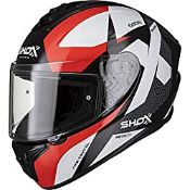 RRP £59.99 Shox Sniper Evo Sharpe Motorcycle Helmet M Red