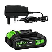 RRP £34.99 GALAX PRO 20V MAX 1.3Ah Lithium Ion Battery Pack and Quick Charger