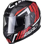 RRP £50.87 Black Apex Triple Full Face Motorcycle Helmet XXL Gloss Red