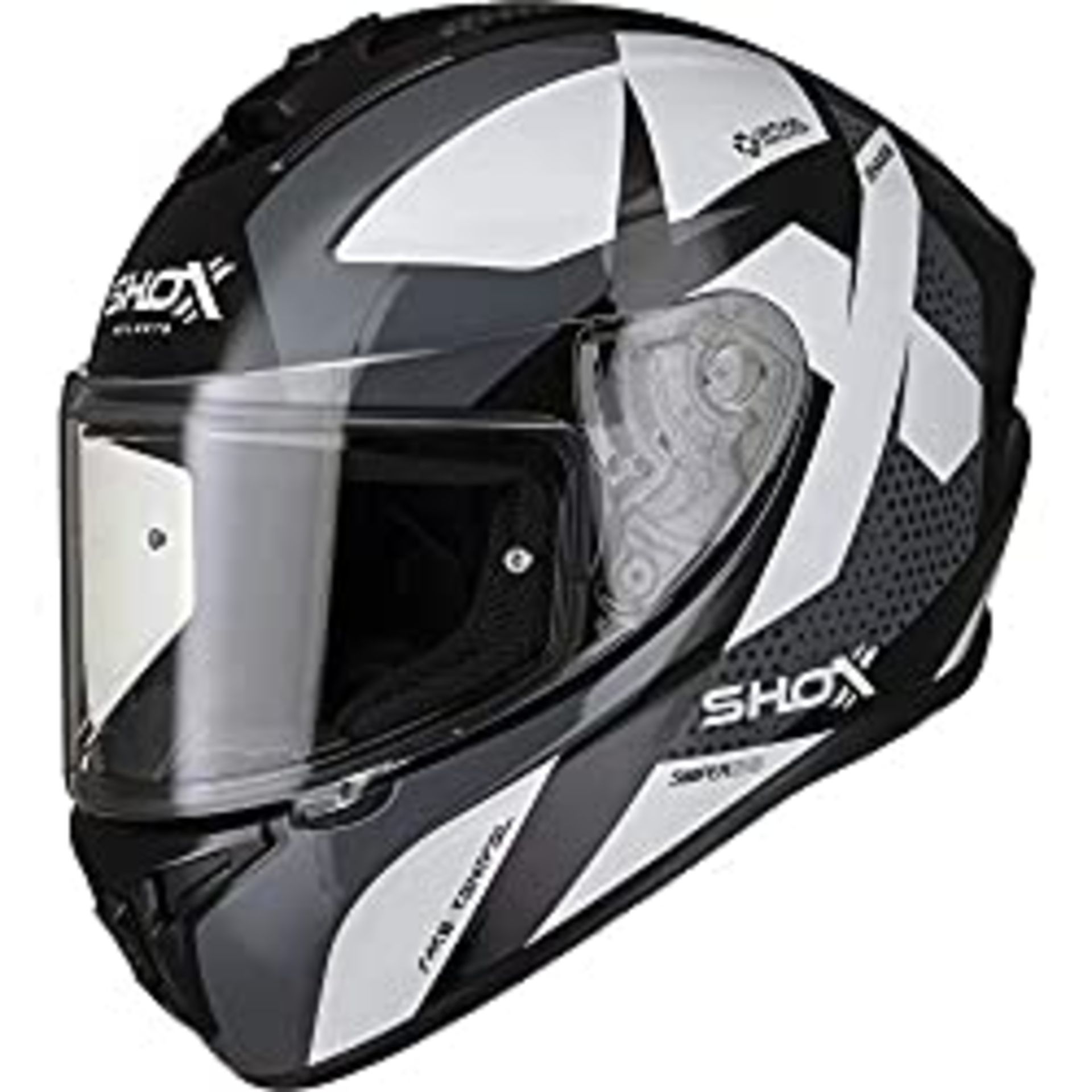 RRP £59.99 Shox Sniper Evo Sharpe Motorcycle Helmet M Grey