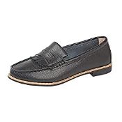 RRP £12.95 Jo & Joe Ladies Leather Tassel Loafers (Black, Numeric_8)