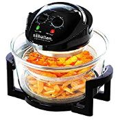 RRP £39.98 Schallen 17L 2 in 1 Deluxe Black & Glass Air Fryer