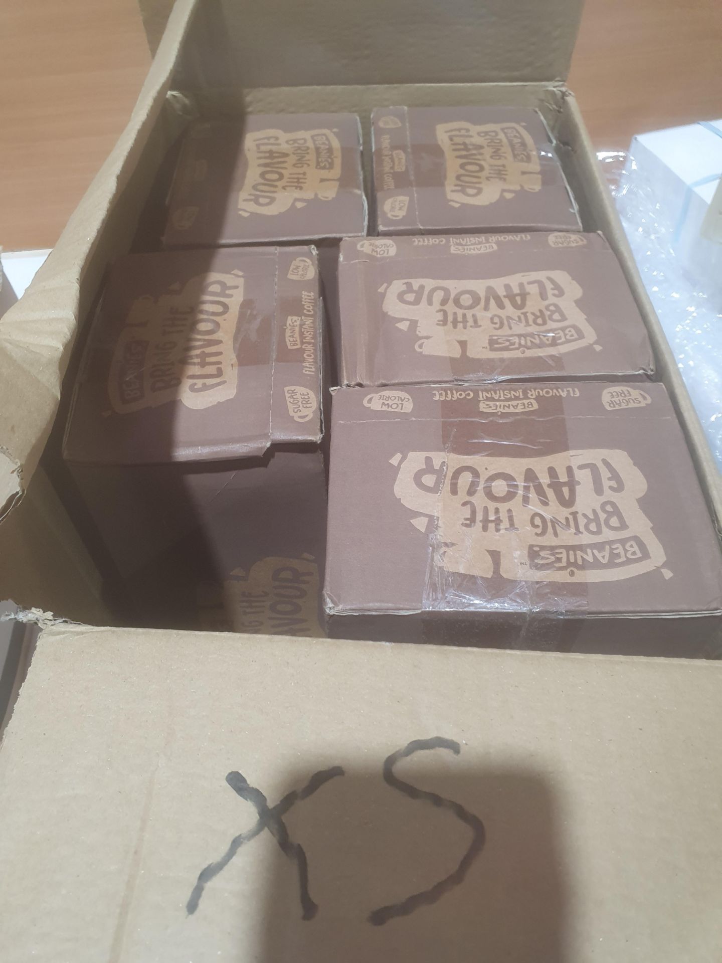 X 5 BOXES OF BEANIES INSTANT COFFEE CARAMEL FLAVOUR X 8 LITTLE JARS IN EACH BOXCondition