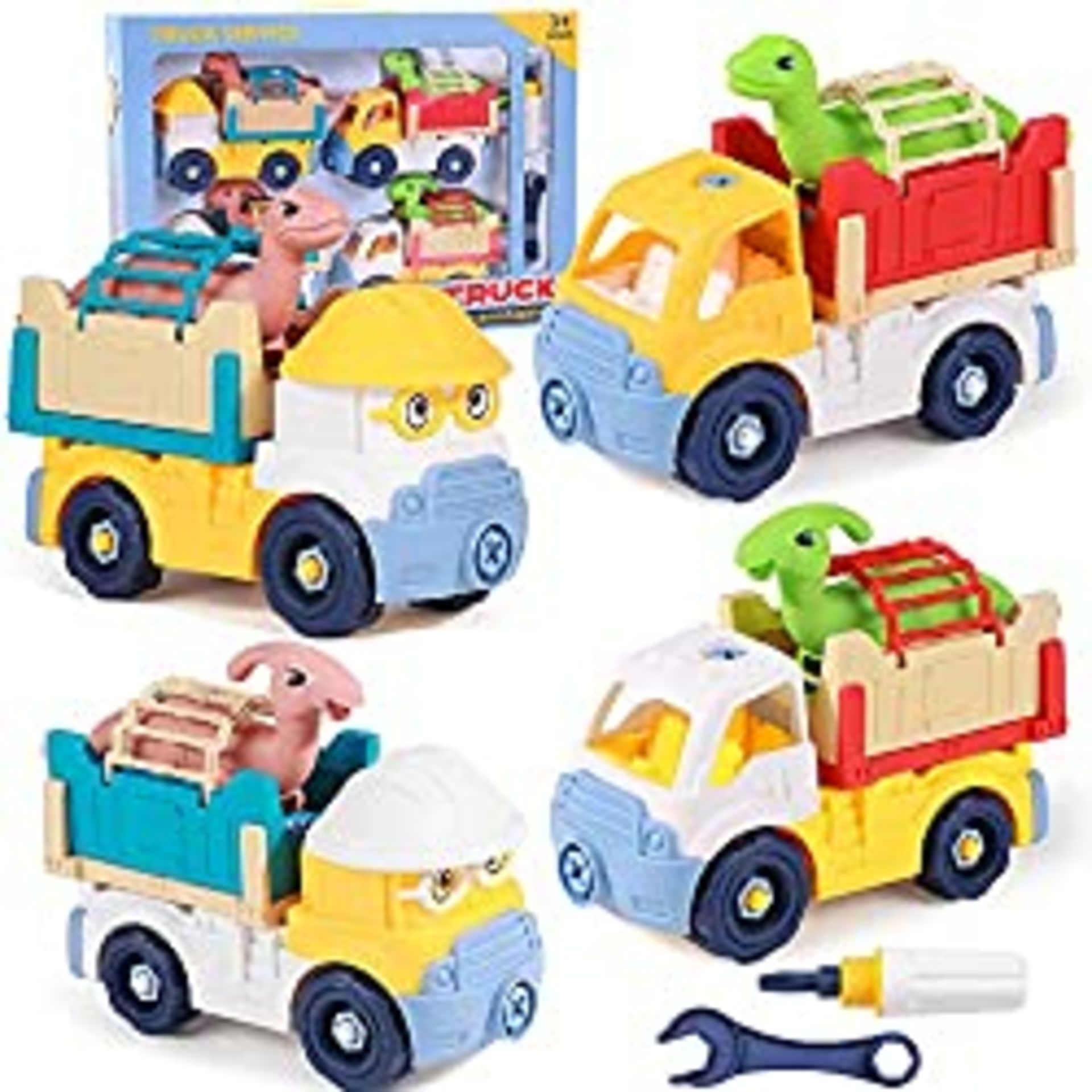 RRP £17.99 Take Apart Dinosaur Toys Truck Toy with Screw Driver