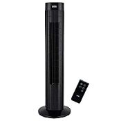 RRP £49.98 ANSIO Tower Fan 30-inch with Remote For Home and Office