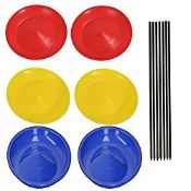 RRP £16.99 TOYTREND 6x Circus Juggling Spinning Plates & Sticks