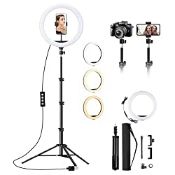 RRP £25.99 12 inch Ring Light with Tripod Stand & Phone Holder